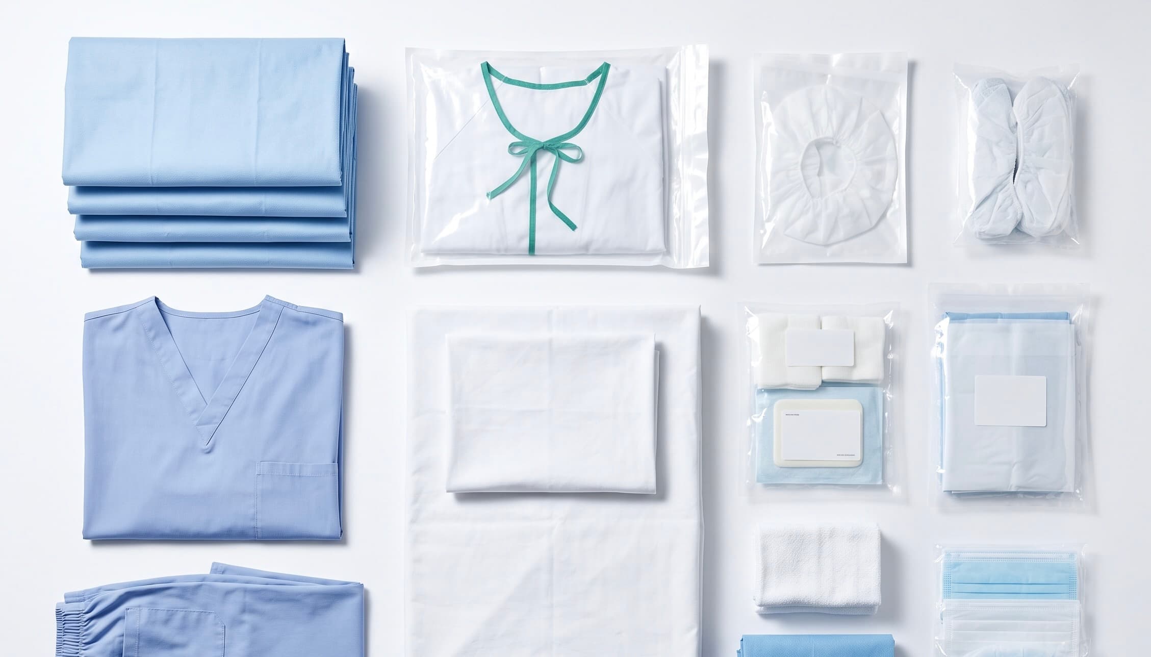 Hospital textiles, PPE and medical linen sourced from certified Indian manufacturers